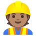 👷🏽 construction worker: medium skin tone display on Google